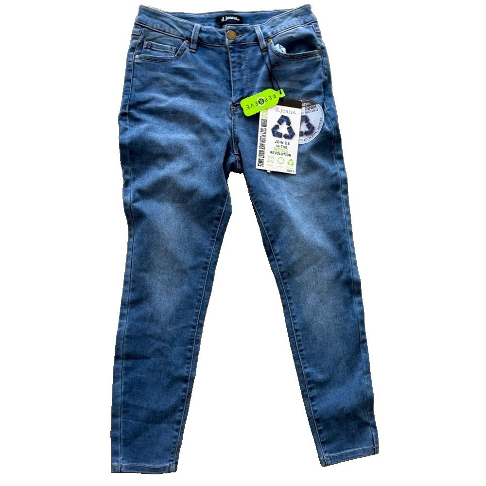 d.jeans Womens 8 High Waist Ankle Skinny Jeans Repreve Stretch Blue NWT